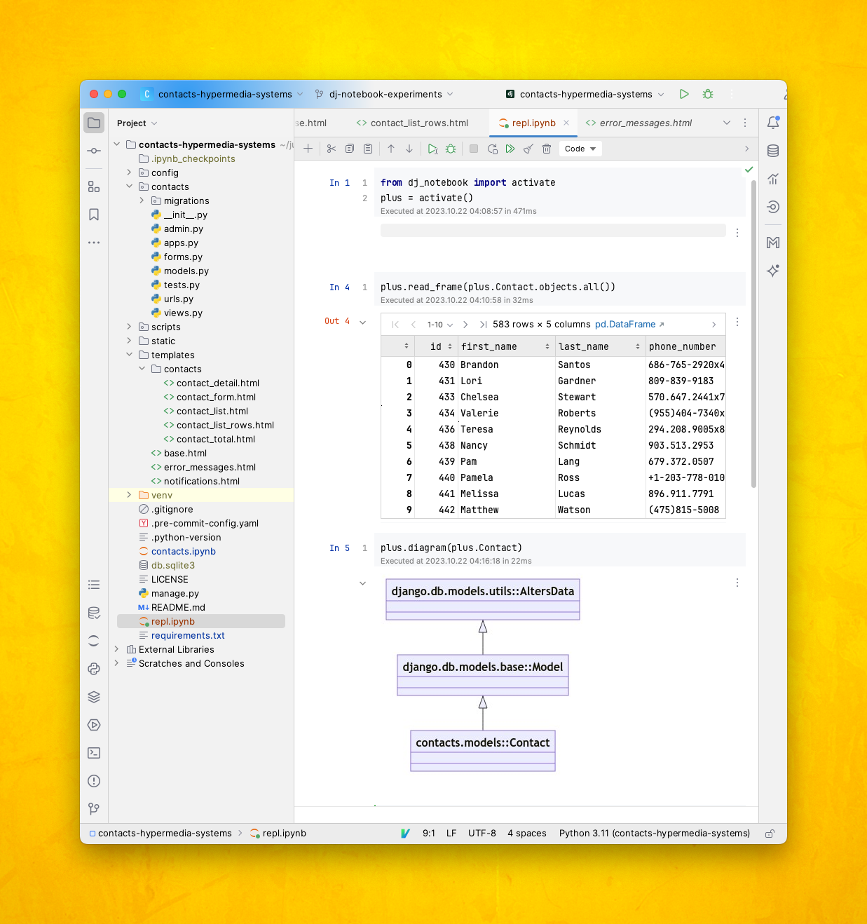 Using a notebook as a REPL